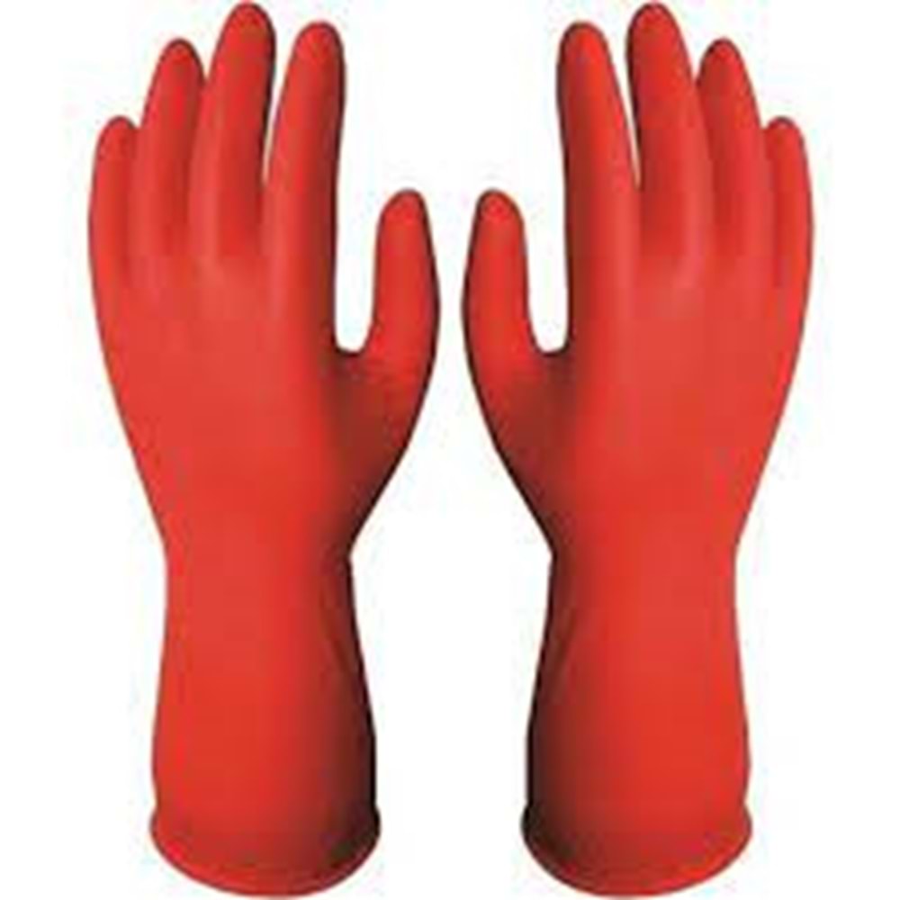 PLASTİK ELDİVEN KIRMIZI NO:9 - 9,5+