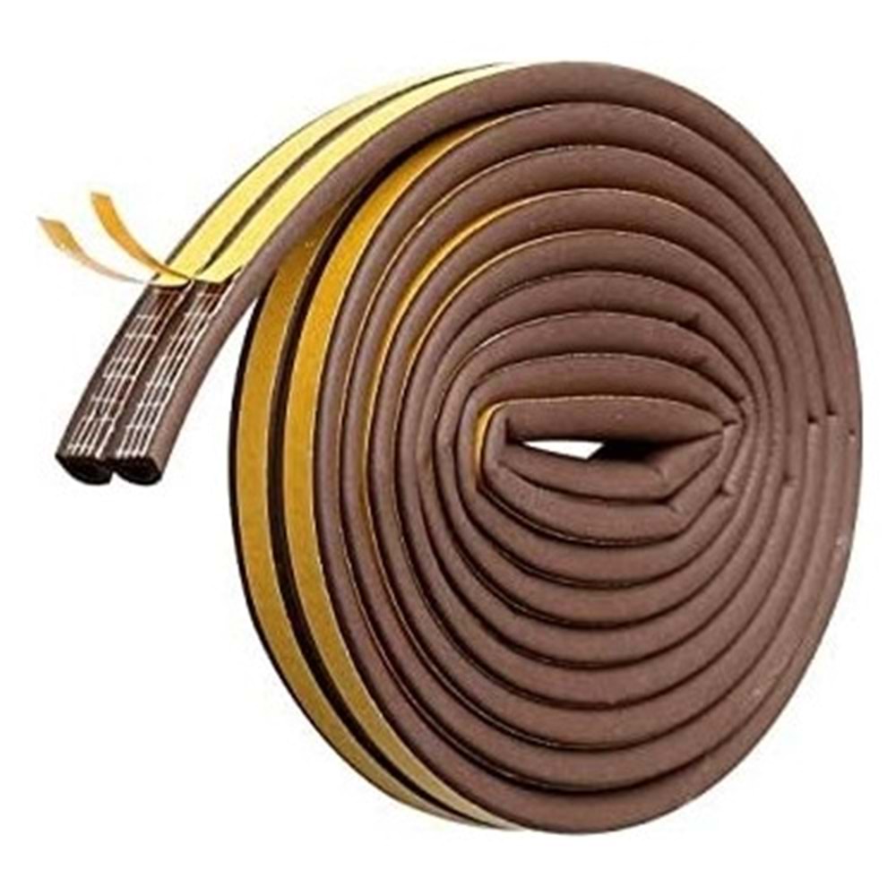 KAUÇUK KAPI/PENCERE BANDI BANT FİTİLİ KAHVERENGİ =1300GR= 9X6 D TİP#
