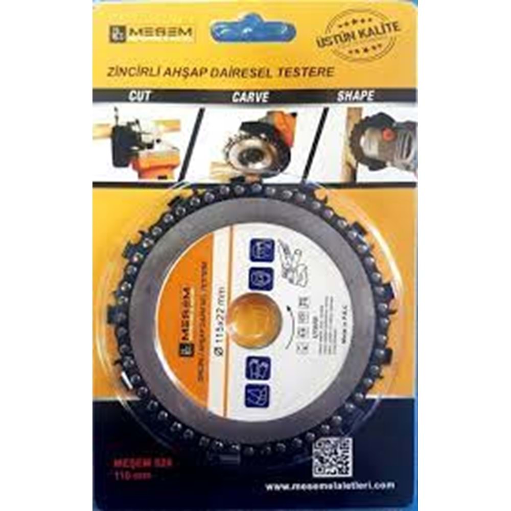 MEŞEM AHŞAP TESTERE ZİNCİRLİ 115 x 22 mm(929)+