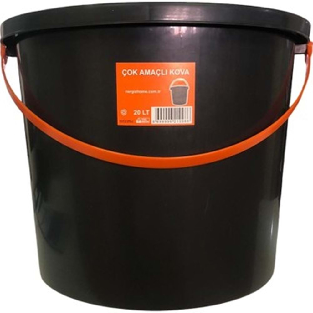 PLASTİK SU KOVASI SİYAH NO:6 (GENİŞ)#