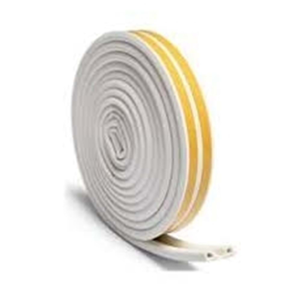 KAUÇUK KAPI/PENCERE BANT FİTİLİ BEYAZ =1300GR= 9X6 D TİP#