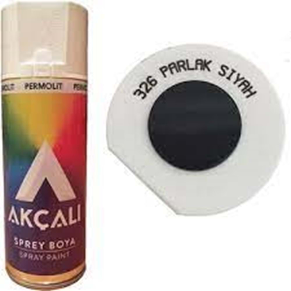 AKÇALI SPREY BOYA 326 - PARLAK SİYAH+