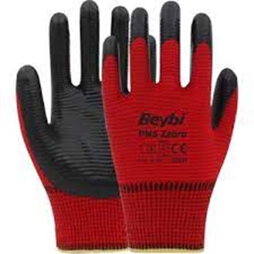BEYBİ PN5 ZEBRA ELDİVEN KIRMIZI (*12)+