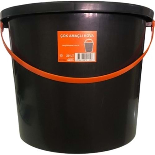 PLASTİK SU KOVASI SİYAH NO:6 (GENİŞ)#